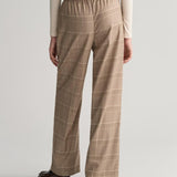 Gant Apparel S Women's Relaxed Checked Pull On Pants Seasonal Newness Brown Reg
