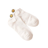 FLOOF Ankle Smile Emoji Socks in White