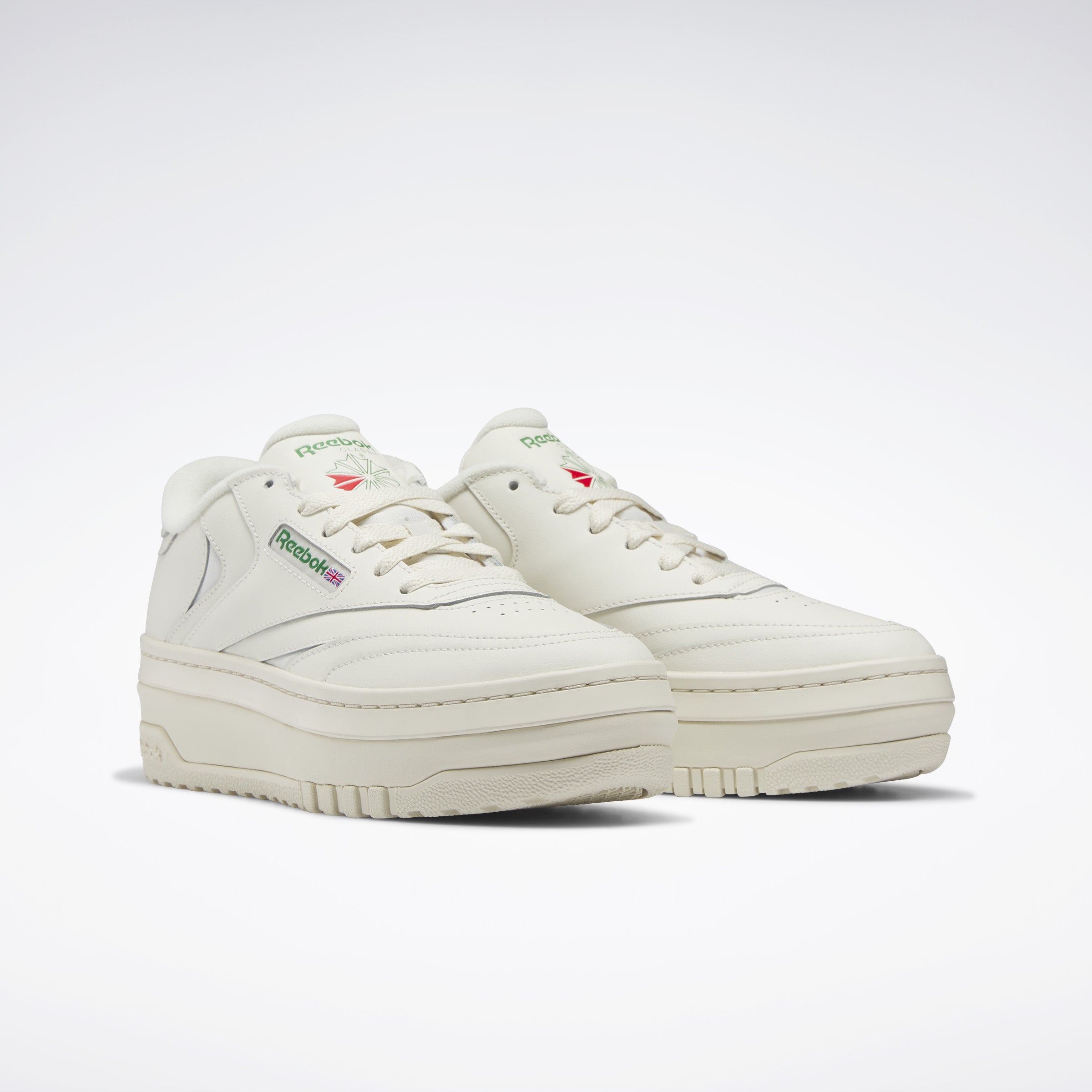 Chaussures Reebok Club C Extra pour femmes, Reebok Classics FTW, coloris craie/craie/vert Glen, taille M