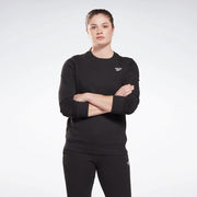 Reebok Apparel  Women's Reebok Id Small Logo French Terry Crew Reebok Training App Women Black Reg