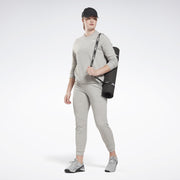 Reebok Apparel  Women's Reebok Id Small Logo French Terry Crew Reebok Training App Women Grey Reg