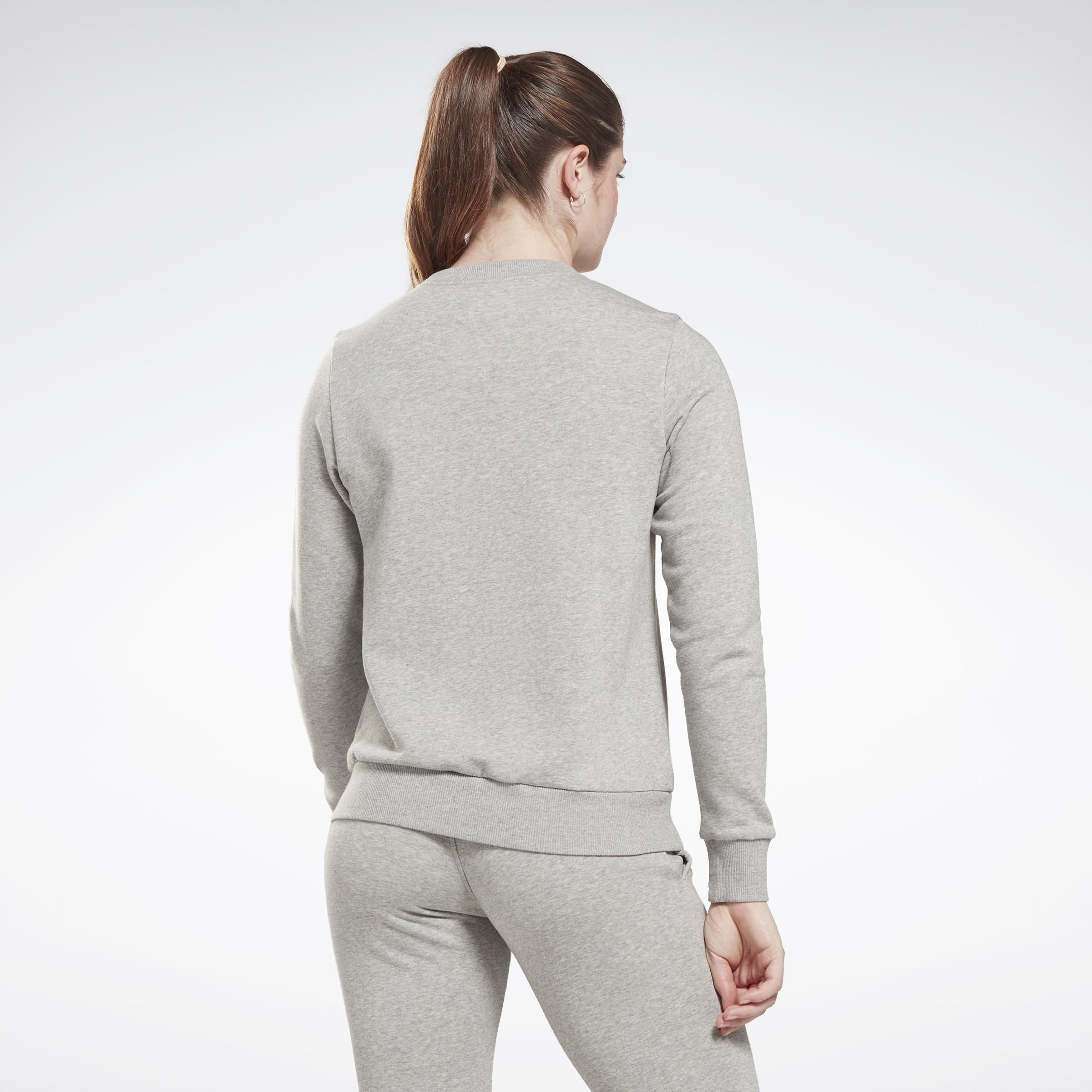 Reebok Apparel  Women's Reebok Id Small Logo French Terry Crew Reebok Training App Women Grey Reg
