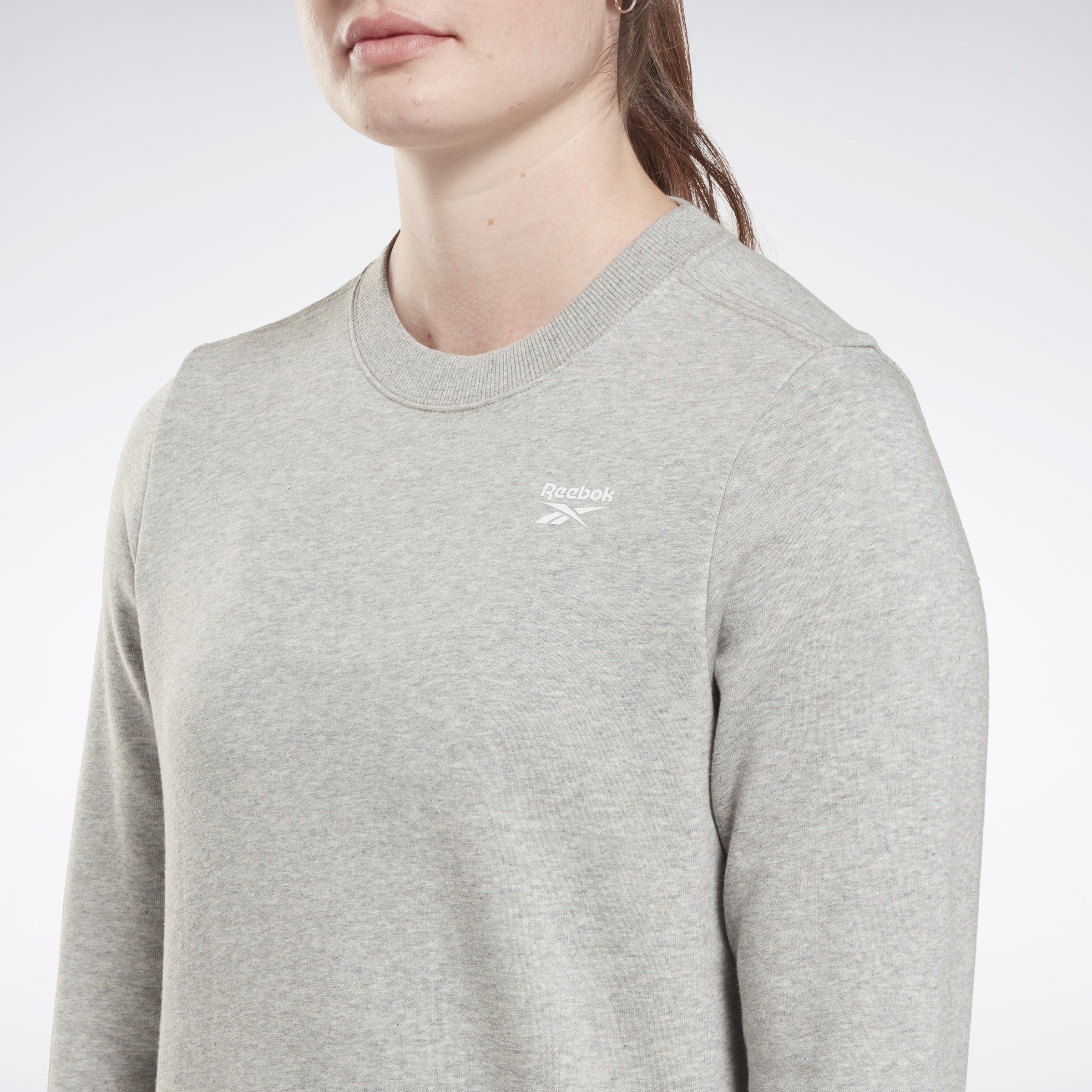 Reebok Women's Reebok Id Small Logo French Terry Crew  In Medium REG