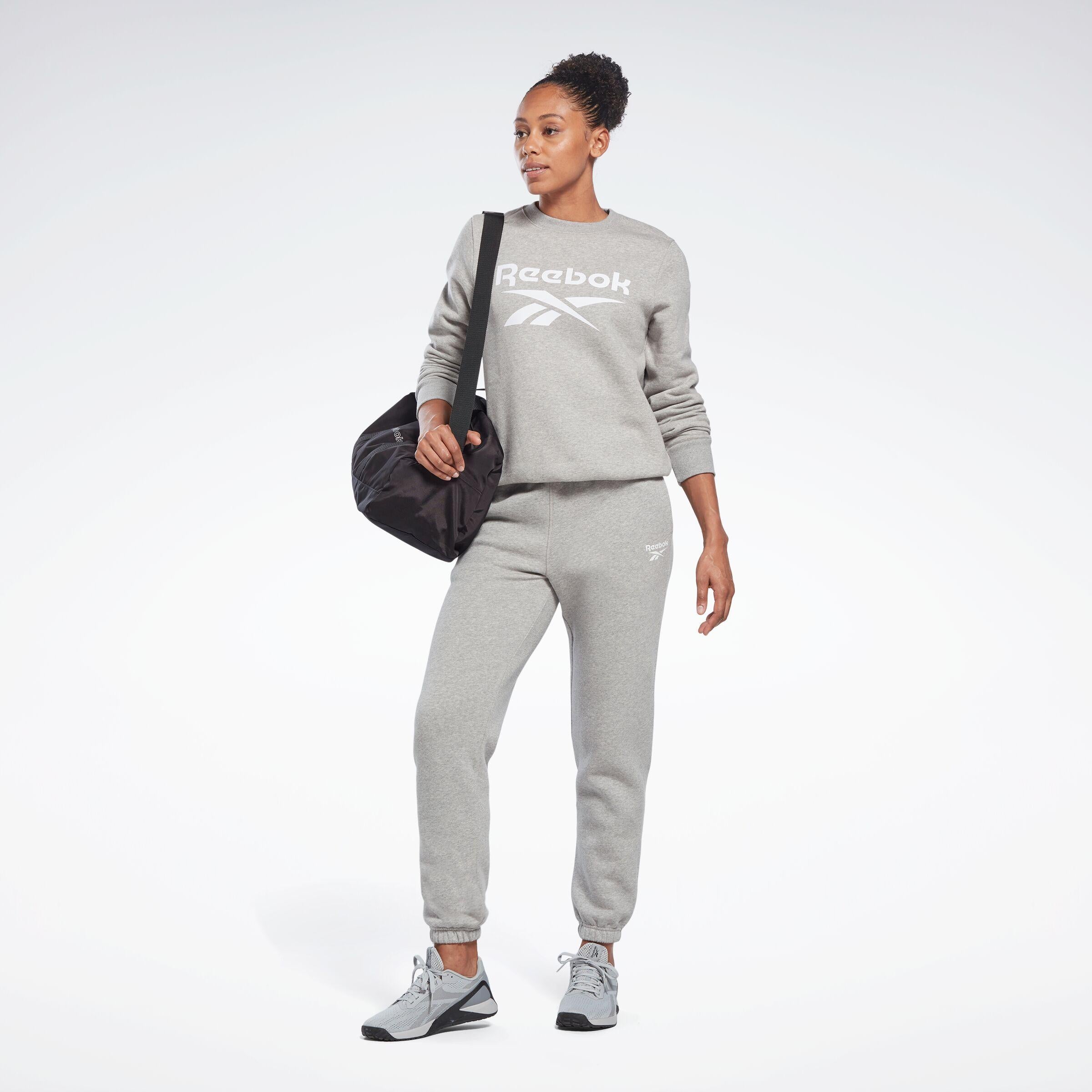 Reebok Apparel  Women's Reebok Id Big Logo Fleece Crew Reebok Training App Women Grey Reg