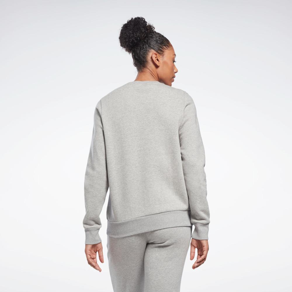 Reebok Apparel  Women's Reebok Id Big Logo Fleece Crew Reebok Training App Women Grey Reg
