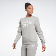 Reebok Women's Reebok Id Big Logo Fleece Crew  In Medium REG