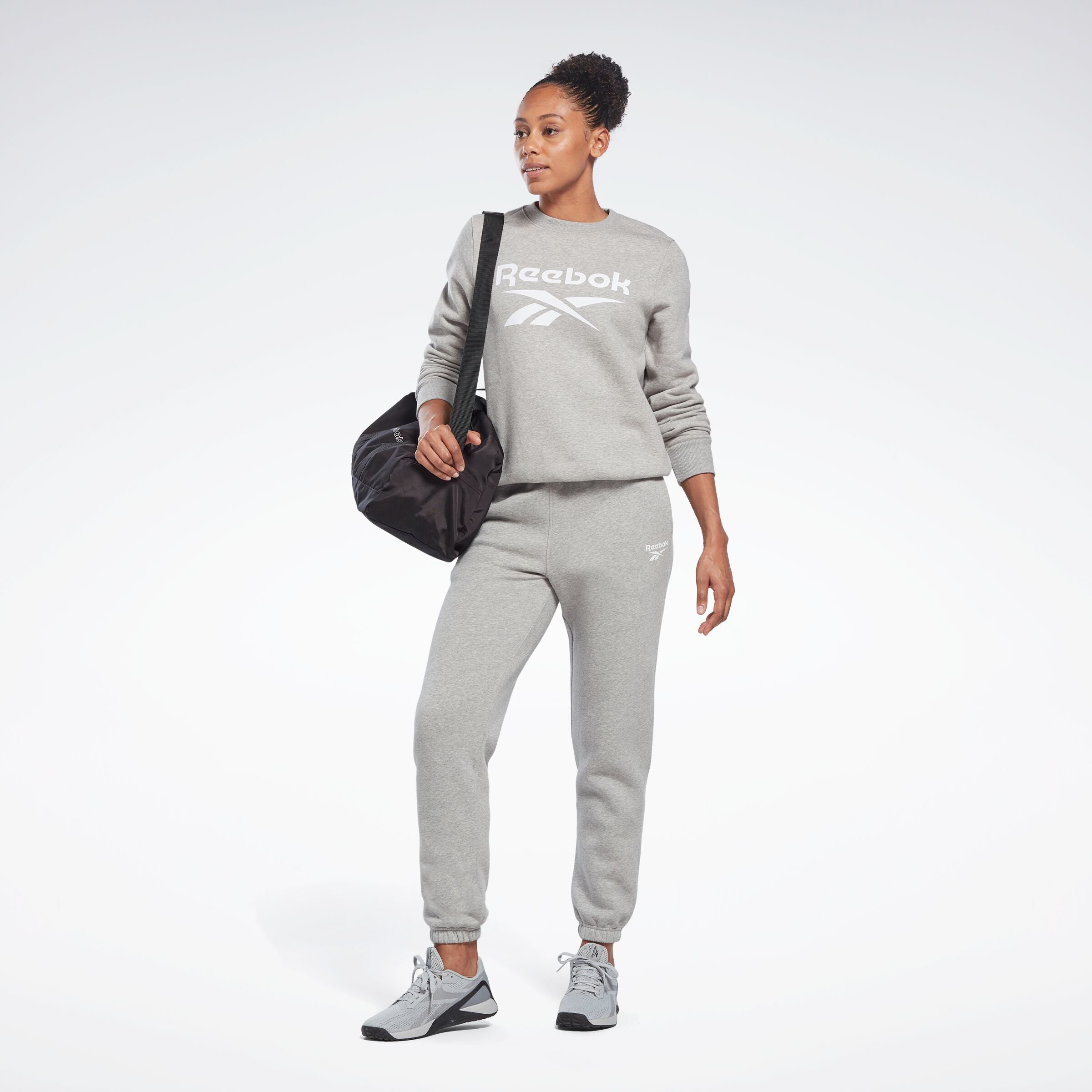 Reebok Women's Reebok Id Big Logo Fleece Crew  In Medium REG