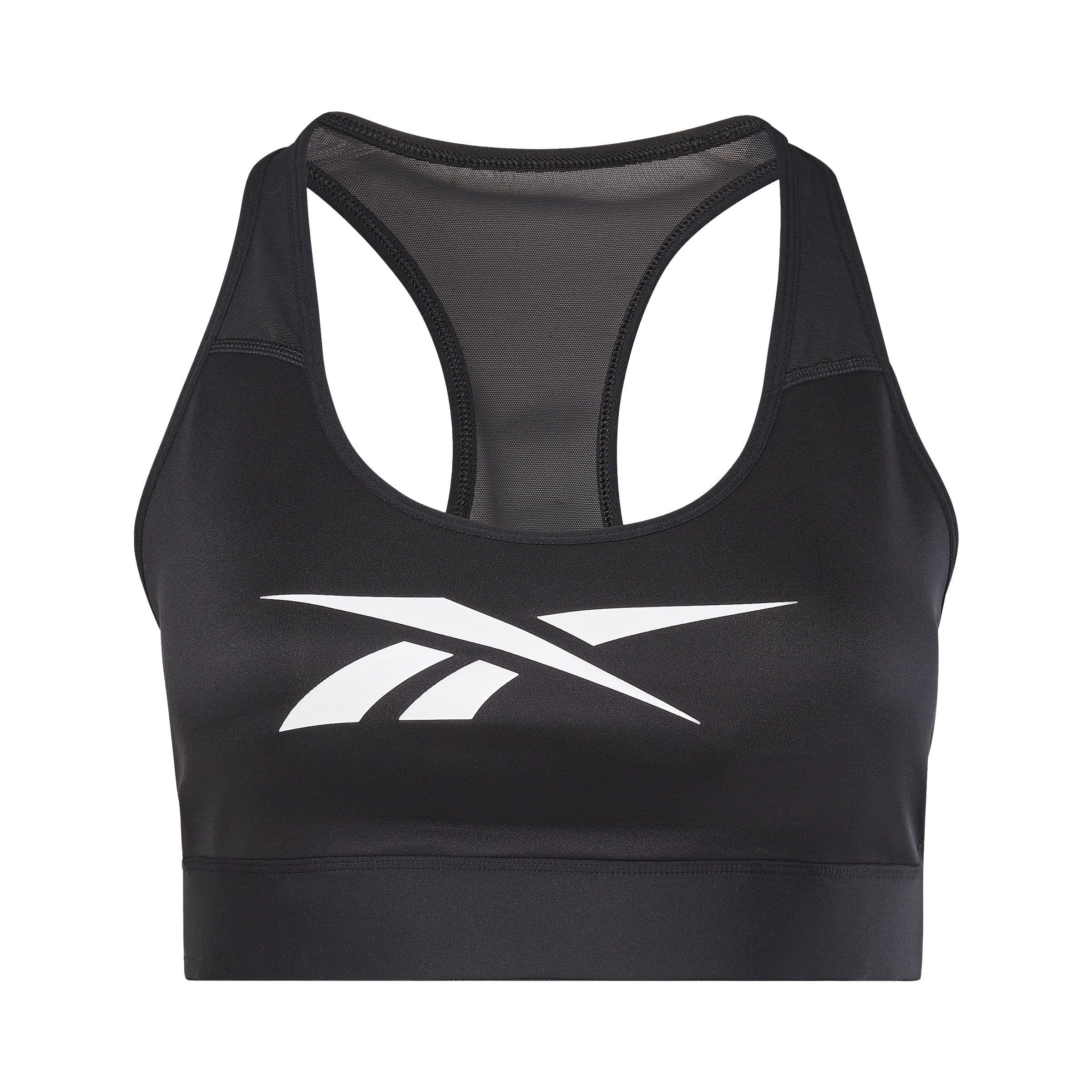 Reebok Apparel  Women's Reebok Lux Vector Racer Sports Bra (Plus Size) Reebok Training App Women Black Reg