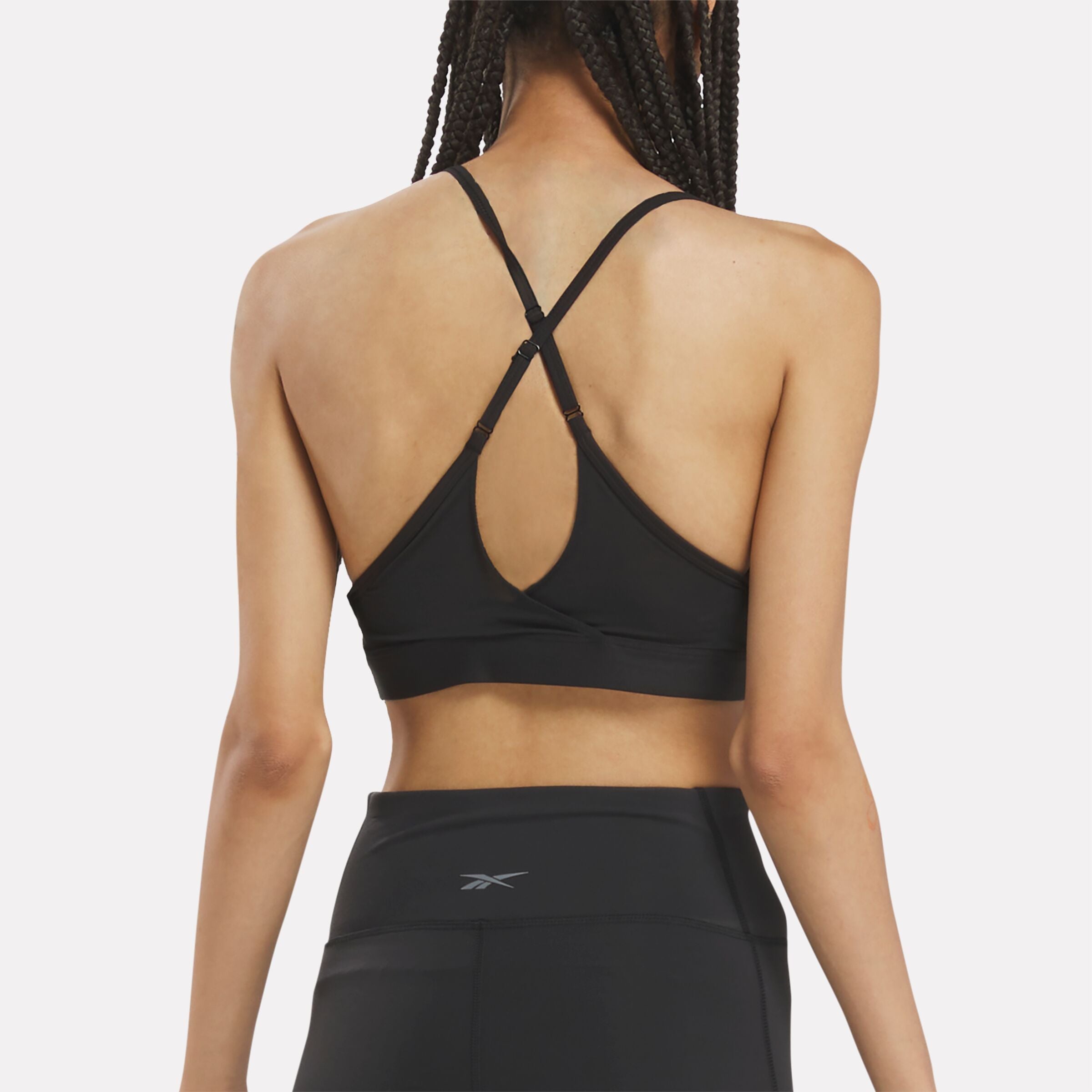 Reebok Women's Reebok Lux Strappy Sports Bra  In Black REG