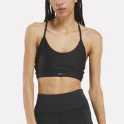 Reebok Women's Reebok Lux Strappy Sports Bra  In Black REG