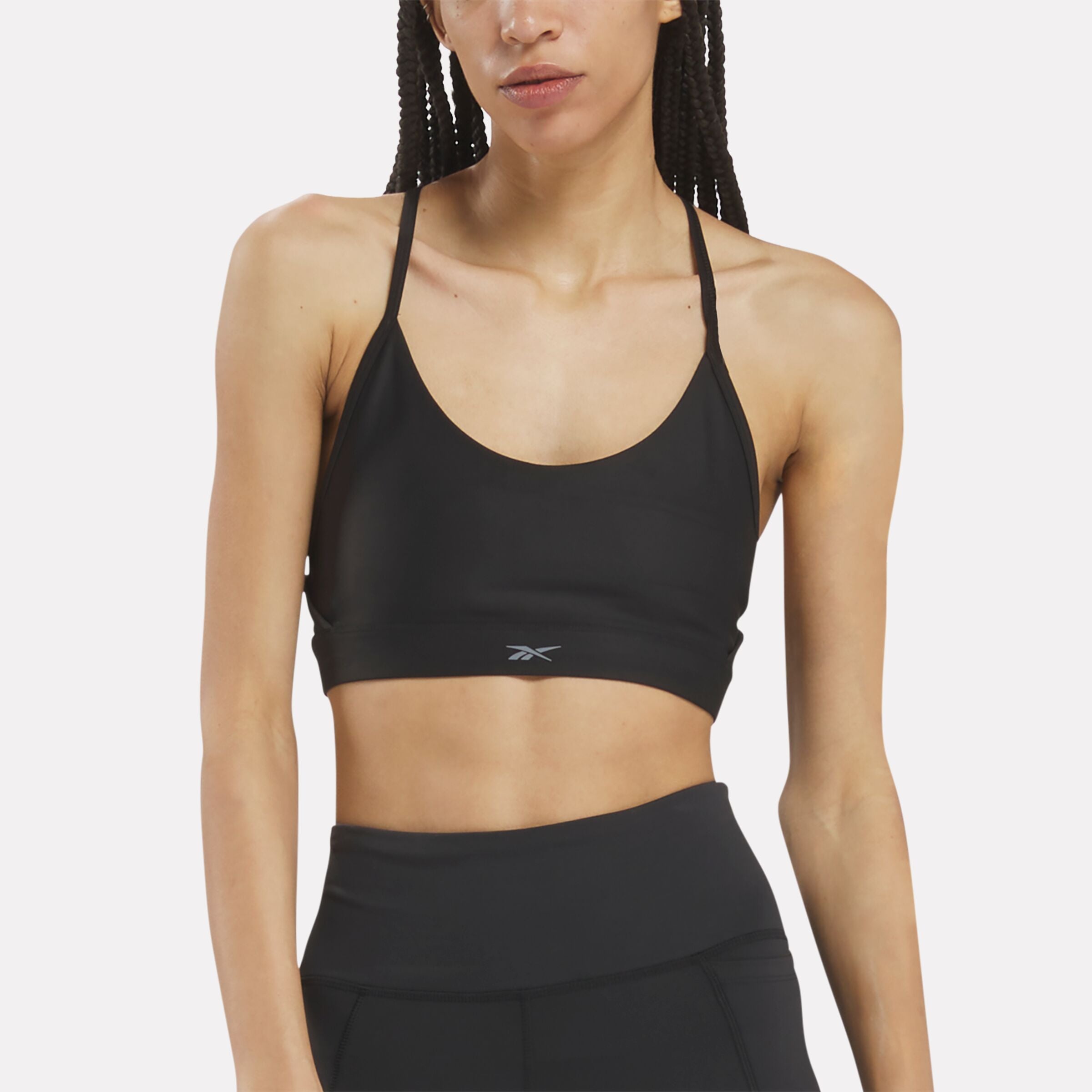 Reebok Women's Reebok Lux Strappy Sports Bra  In Black REG