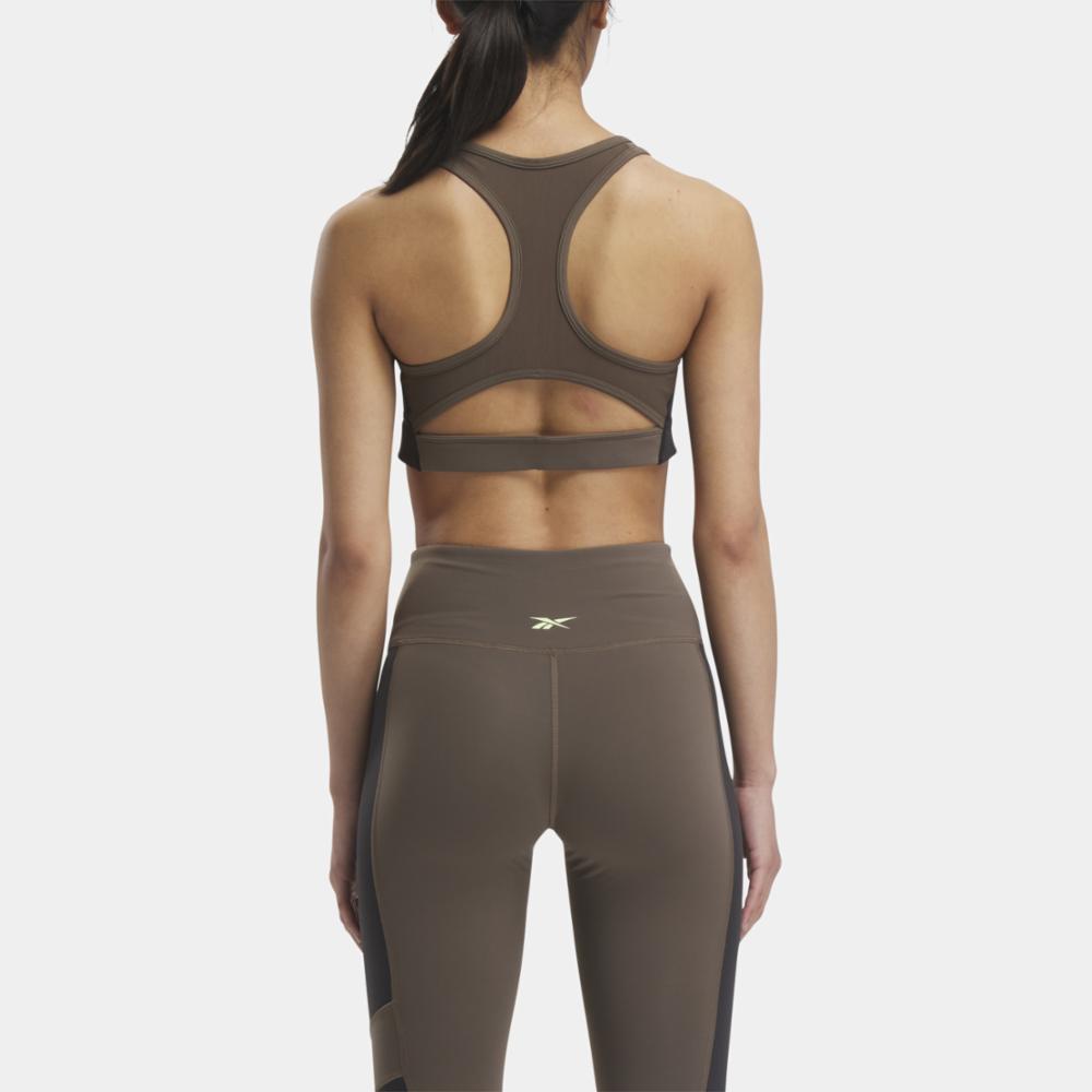 Reebok Apparel  Women's Lux Racer Padded Bra Colorblocked Reebok Training App Women Brown Reg