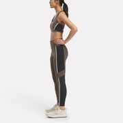 Reebok Women's Lux Racer Padded Bra Colorblocked  In Grout REG