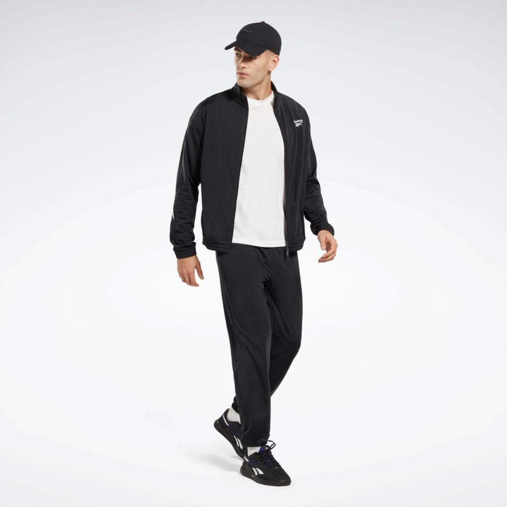 Reebok Apparel  Unisex' Reebok Id Vector Knit Trackpant Reebok Training App Men Black Reg