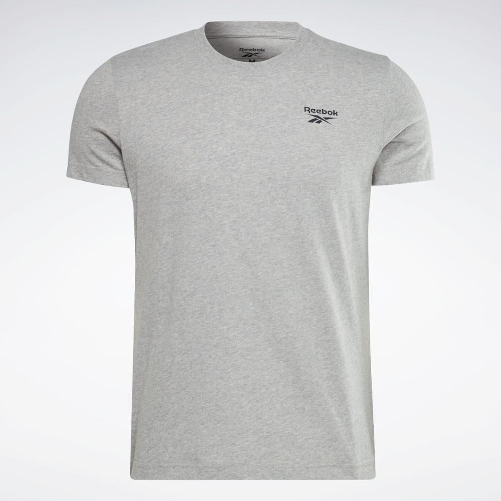 Reebok Apparel  Men's Reebok Identity Small Logo Tee Reebok Training App Men Grey Reg