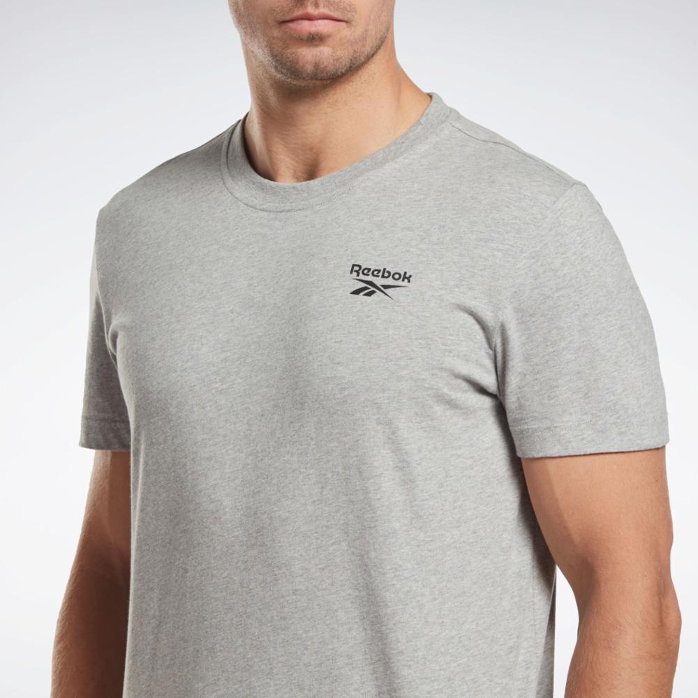 Reebok Apparel  Men's Reebok Identity Small Logo Tee Reebok Training App Men Grey Reg