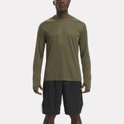 Reebok Apparel  Men's Train Long Sleeve Tech Tee Reebok Training App Men Green Reg