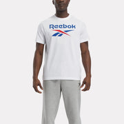 Reebok Apparel  Men's Reebok Identity Stacked Logo T-Shirt Reebok Training App Men White Reg