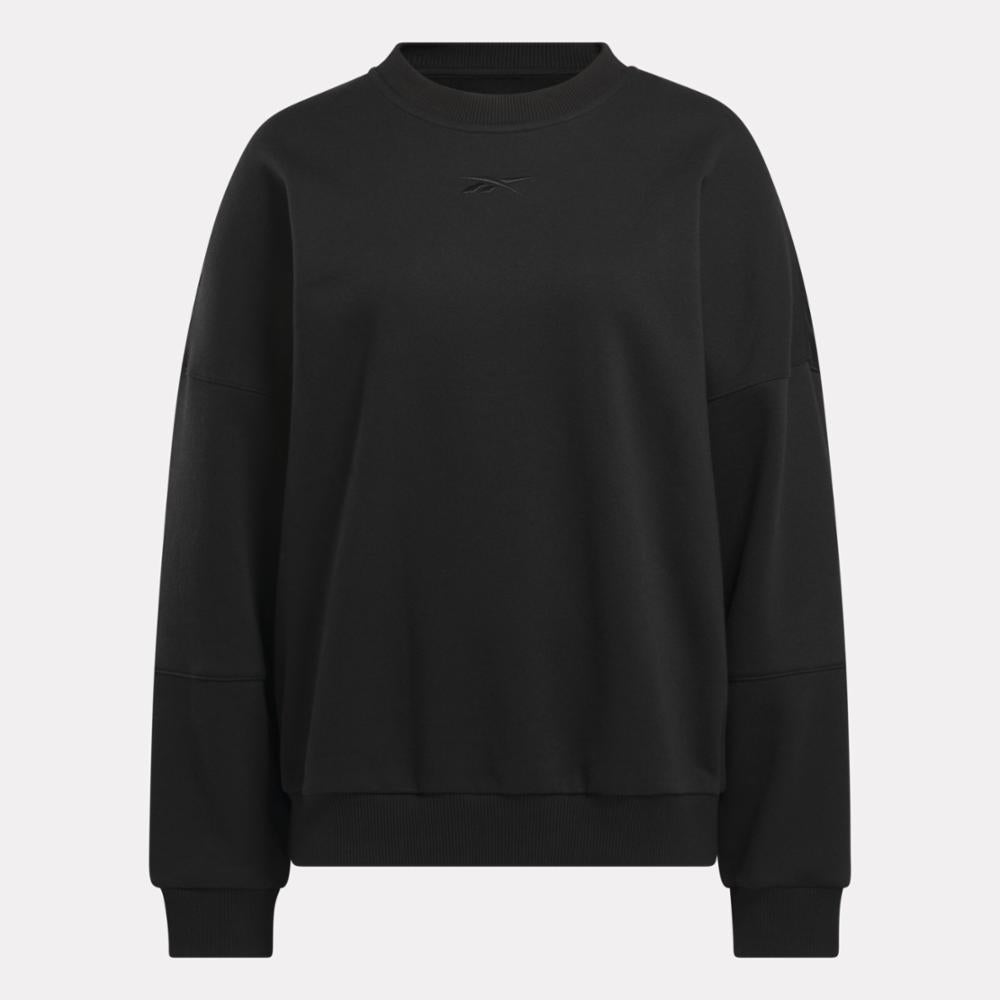 Reebok Apparel  Women's Lux Oversized Crew Reebok Training App Women Black Reg