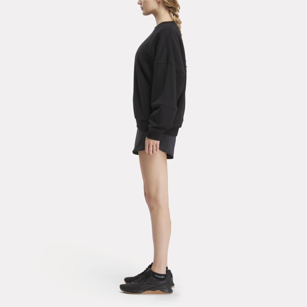 Reebok Apparel  Women's Lux Oversized Crew Reebok Training App Women Black Reg
