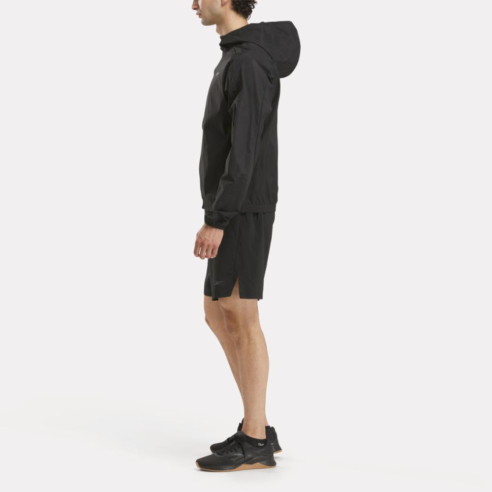 Reebok Apparel  Men's Running Woven Wind Jkt Zia Black Reg