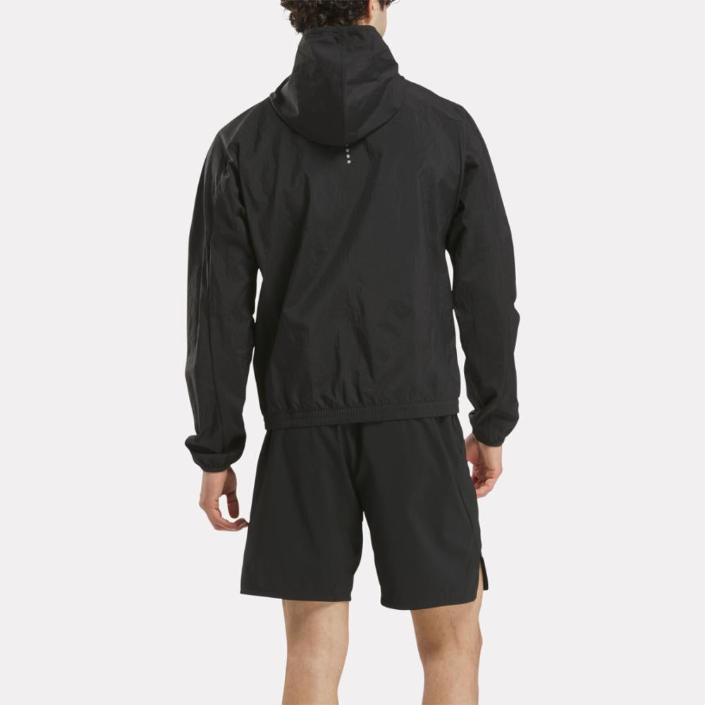 Reebok Apparel  Men's Running Woven Wind Jkt Zia Black Reg