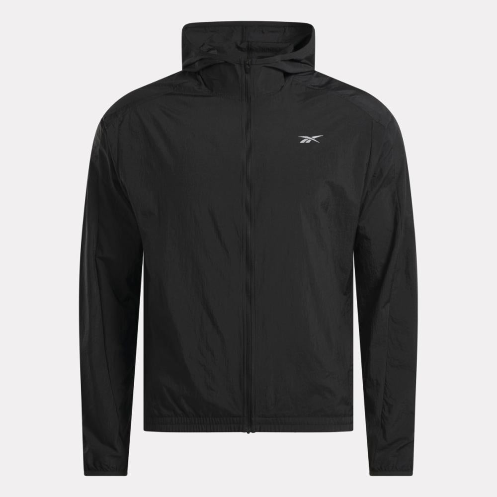 Reebok Apparel  Men's Running Woven Wind Jkt Zia Black Reg
