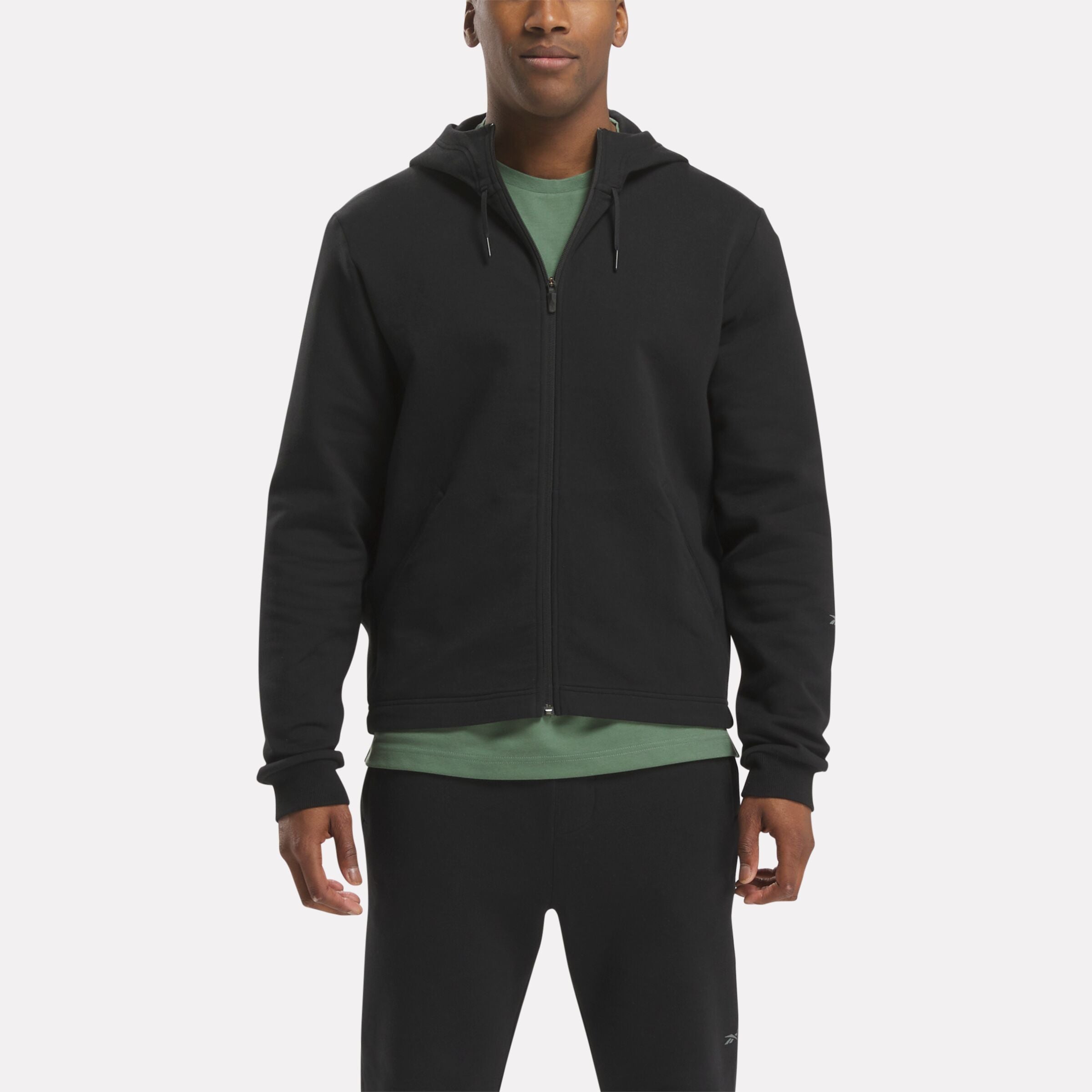 Reebok Men's Activ Coll Dreamblend Fz Hoodie  In Black REG