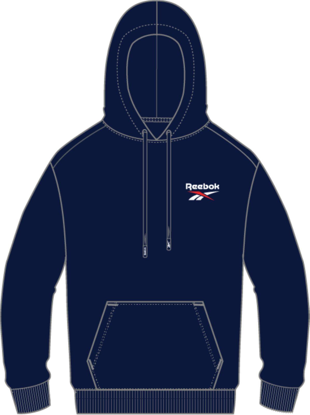 Reebok Apparel  Men's Reebok Identity Small Logo Fleece Hoodie Reebok Training App Men Blue Reg