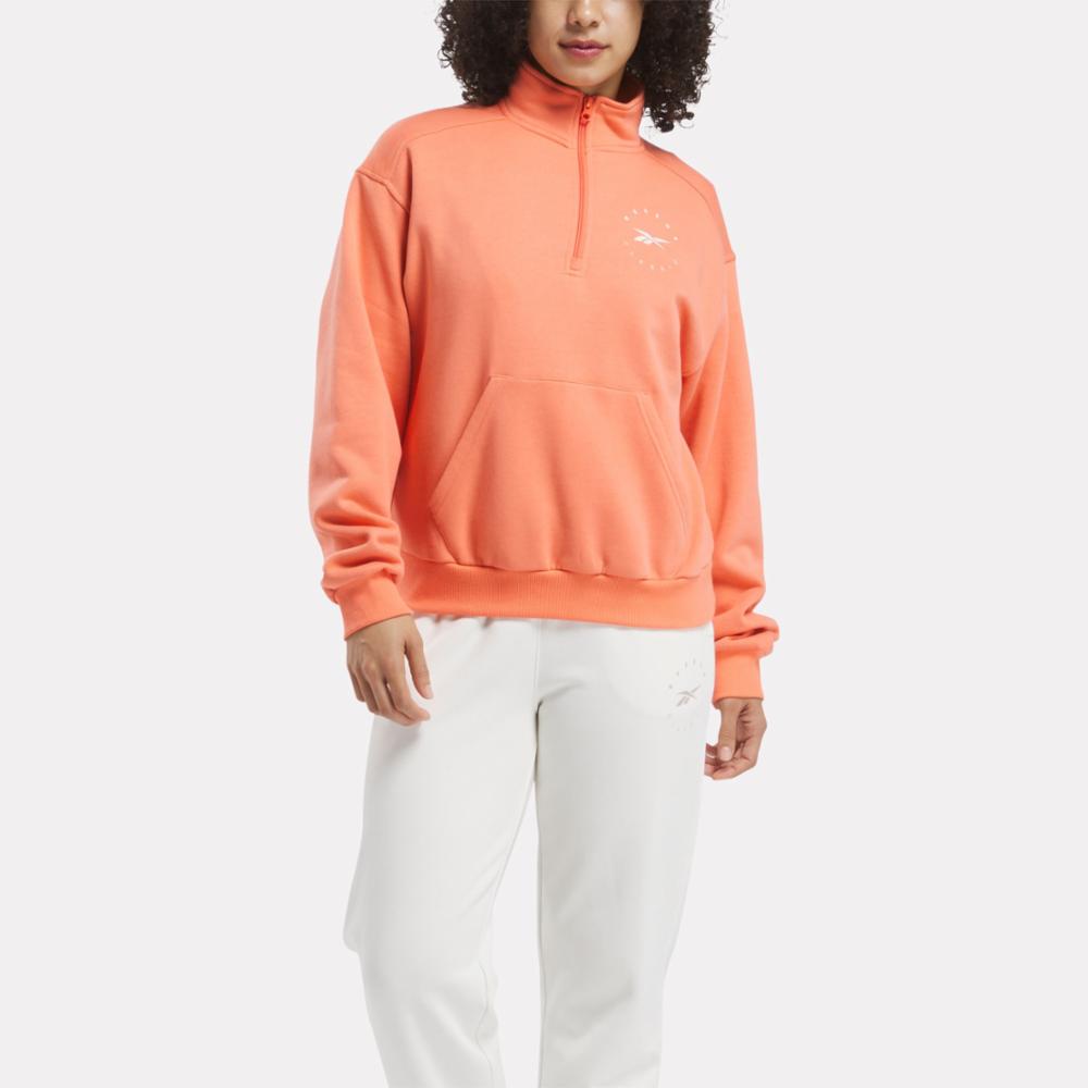 Reebok Apparel  Women's Q3 Ide Fleece Midlayer Reebok Training App Women Orange Reg