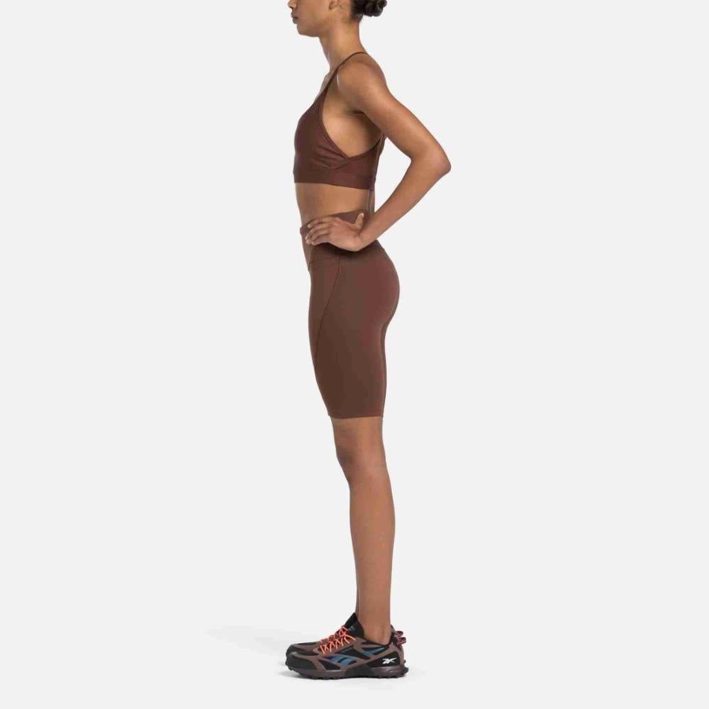 Reebok Apparel  Women's Lux High Rise Bike Short Reebok Training App Women Brown Reg