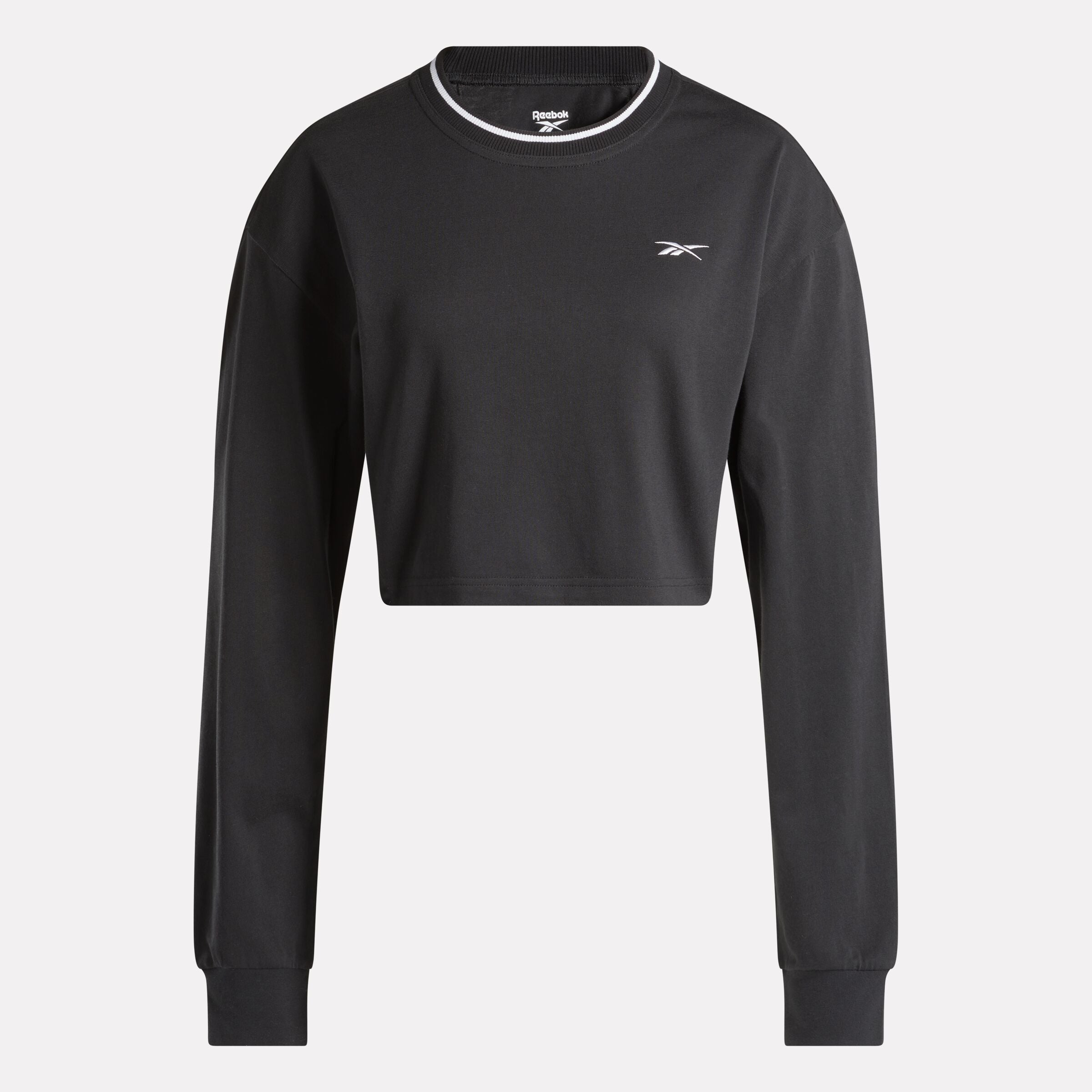 Reebok Women's Team Ls Crop  Reg In Black