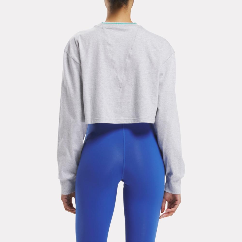 Reebok Apparel  Women's Team Ls Crop Reebok Training App Women Grey Reg