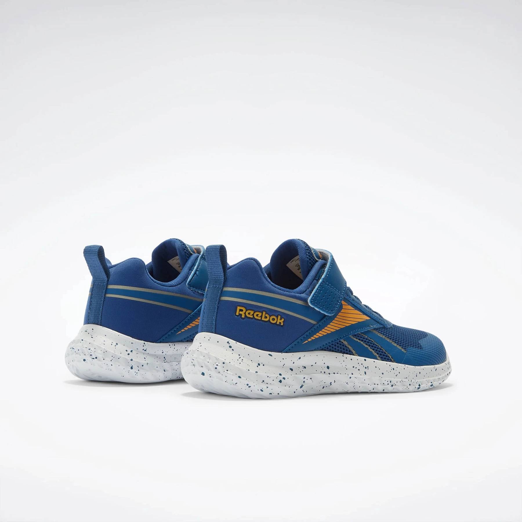 Reebok Boy's' Rush Runner 5 Elastic Lace & Top Strap  In Twilightblue/Electricamber/Ftw M
