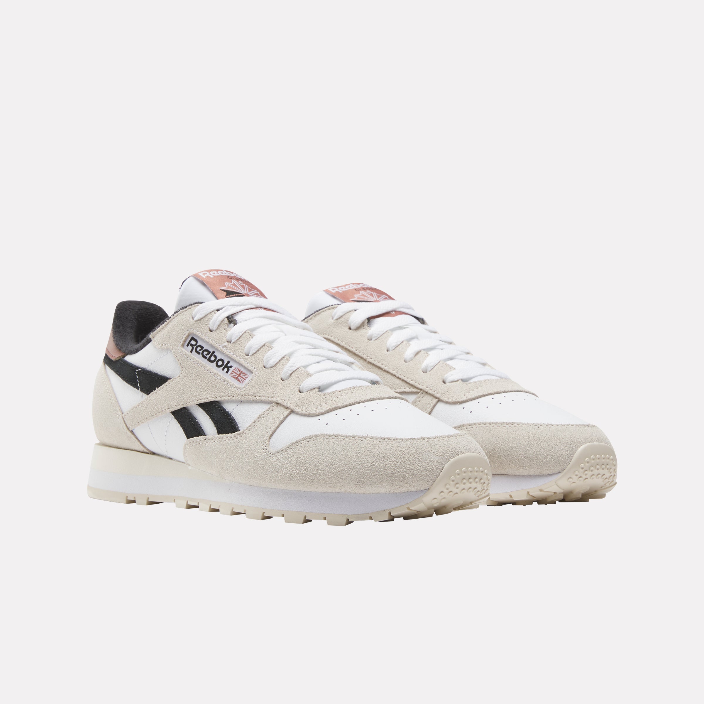 Reebok Unisex' Classic Leather  In White/Sand/Black M