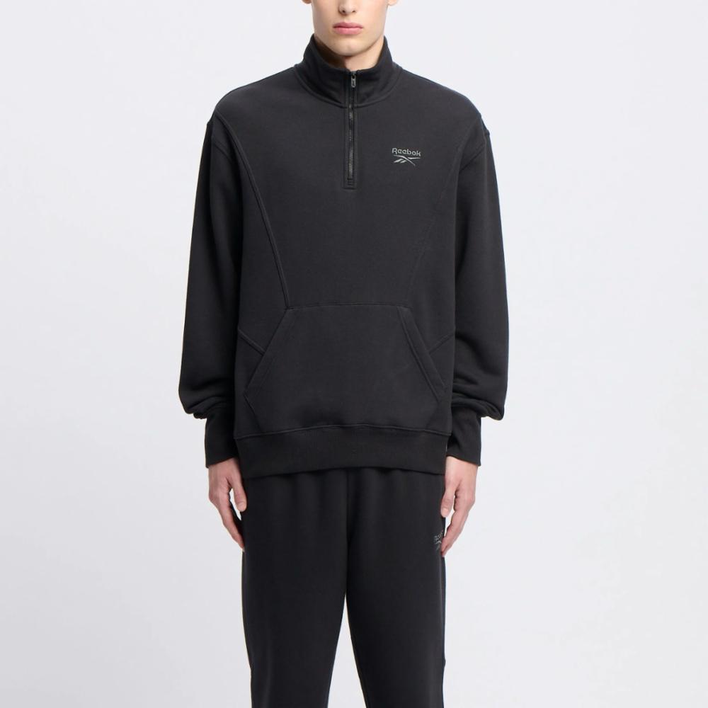 Reebok Apparel  Unisex' Icon Elements Quarter Zip Reebok Classics App Men Black Reg