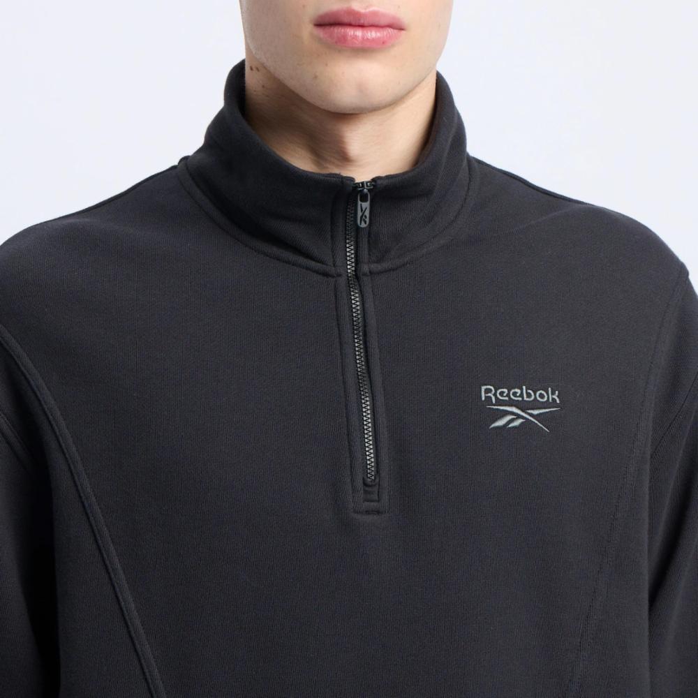 Reebok Apparel  Unisex' Icon Elements Quarter Zip Reebok Classics App Men Black Reg