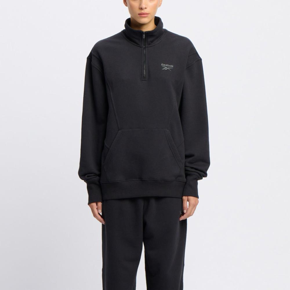 Reebok Apparel  Unisex' Icon Elements Quarter Zip Reebok Classics App Men Black Reg