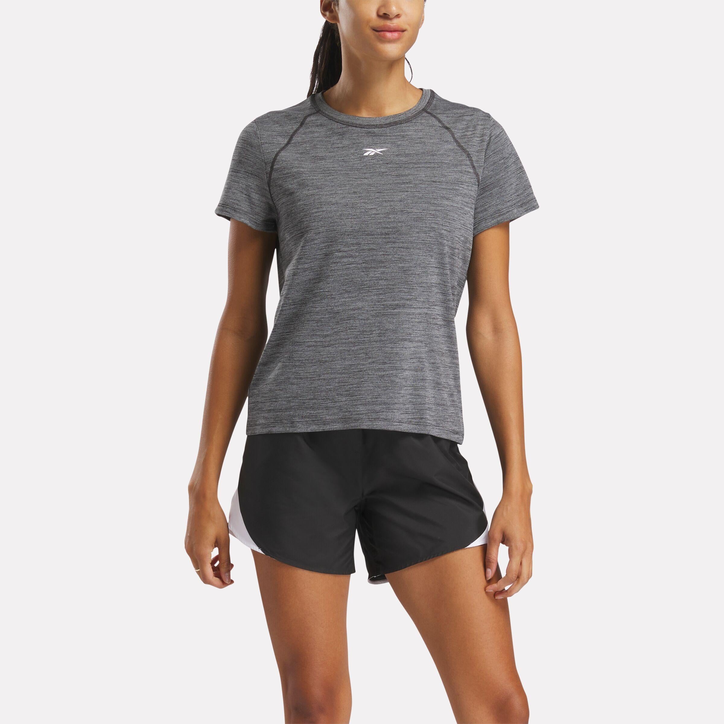 T-shirt d'entraînement Reebok pour femme, noir, modèle standard.