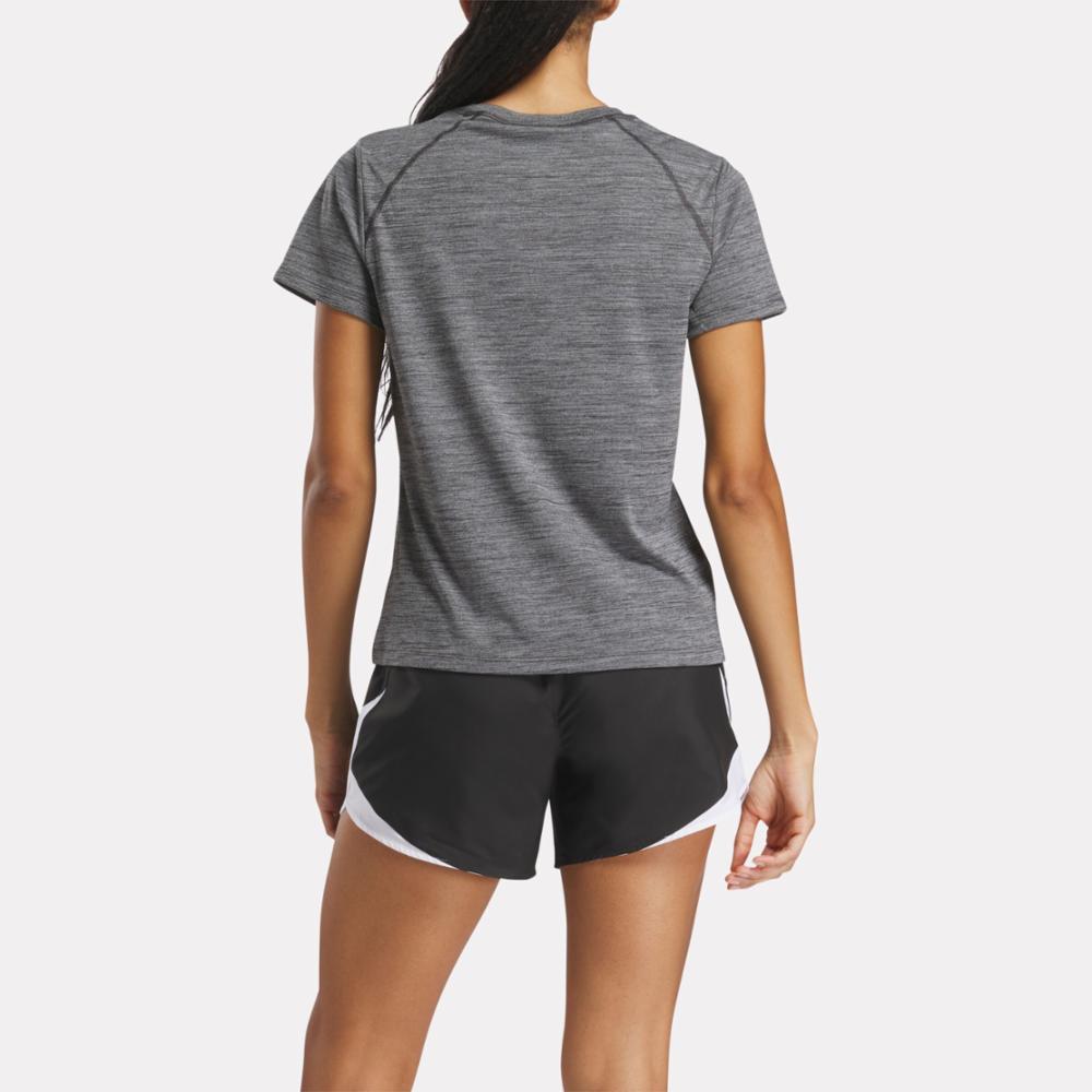 T-shirt d'entraînement Reebok pour femme, noir, modèle standard.