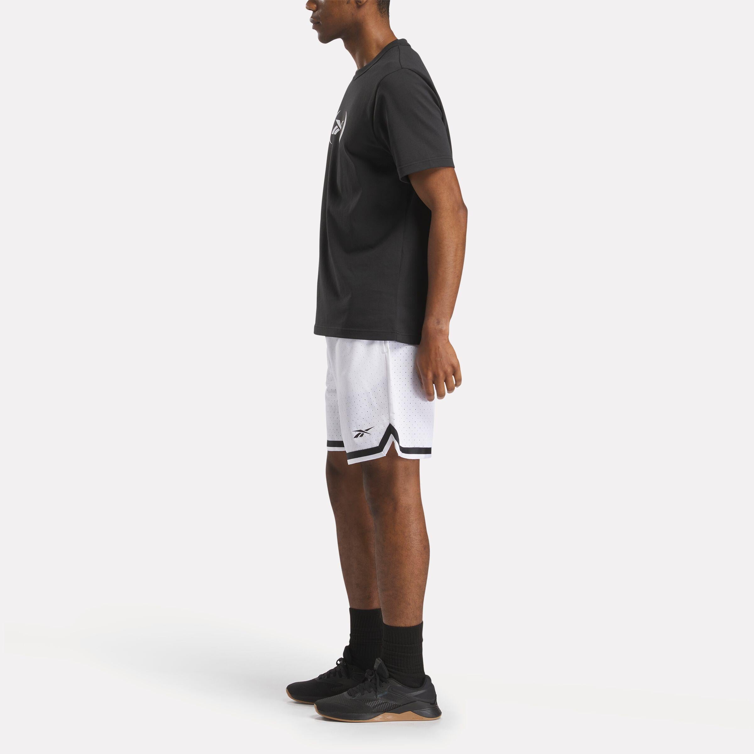 Reebok Apparel  Men's Reebok Basketball Transition Short Reebok Training App Men White Reg