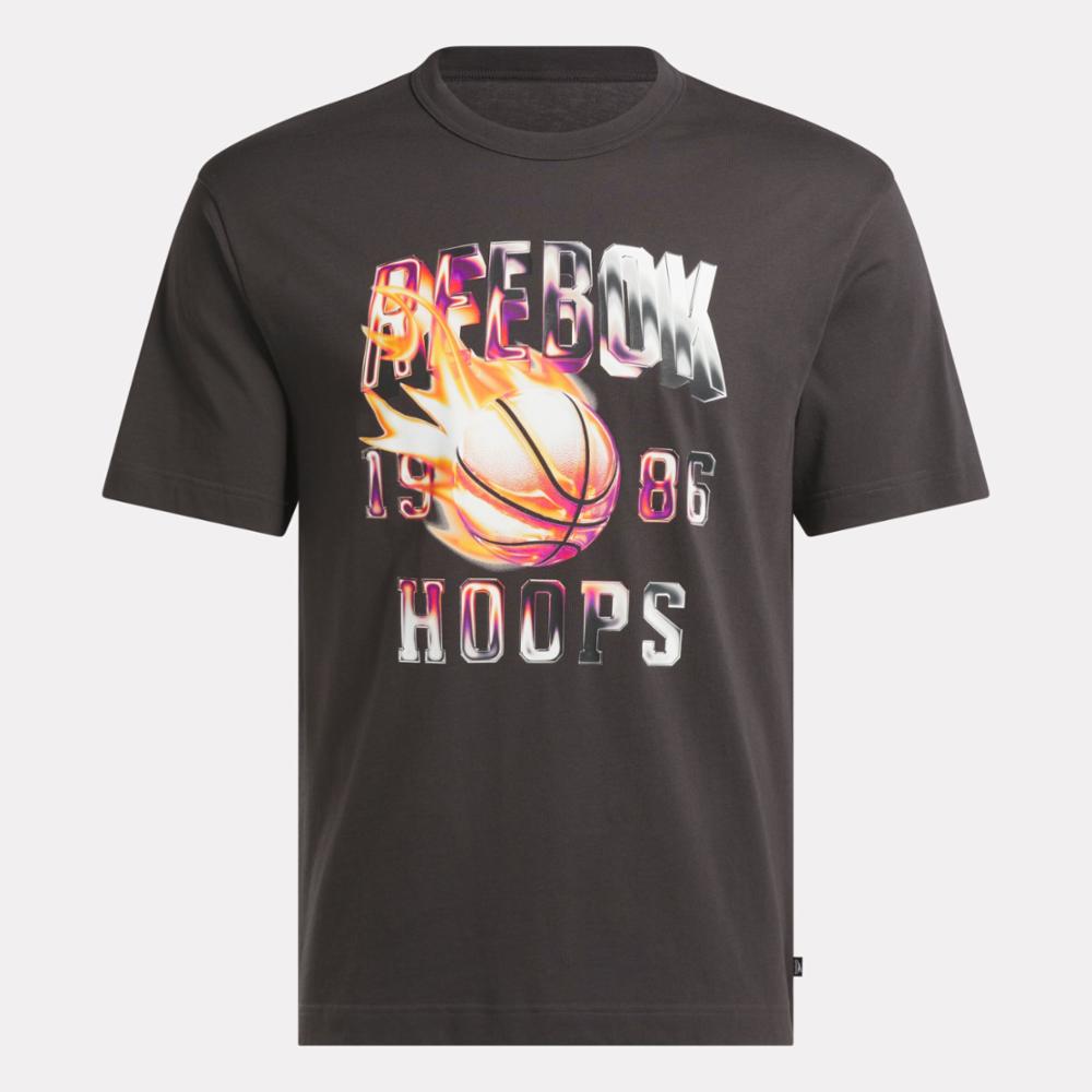 Reebok Apparel  Men's Gs Basketball On Fire Tee Reebok Classics App Men Black Reg