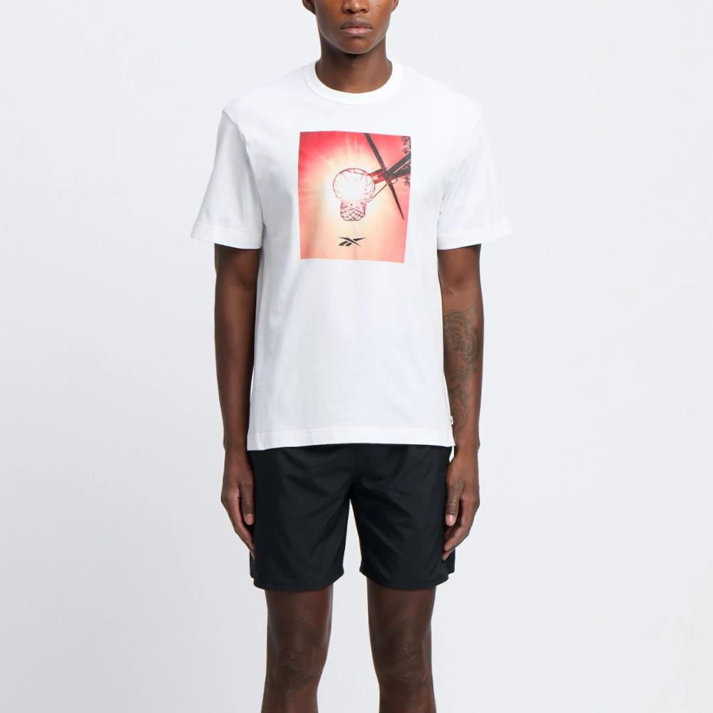 Reebok Apparel  Men's Gs Basketball Sun Stare Tee Reebok Classics App Men White Reg