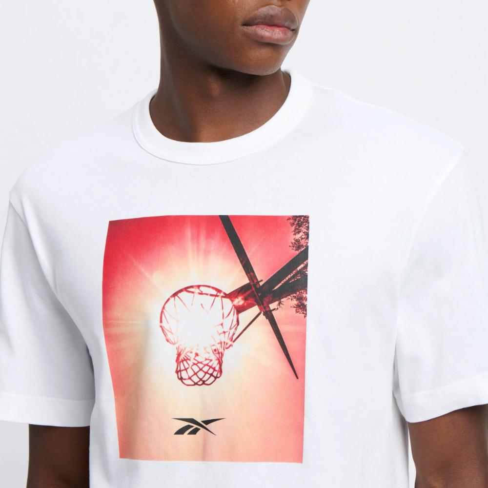 Reebok Apparel  Men's Gs Basketball Sun Stare Tee Reebok Classics App Men White Reg