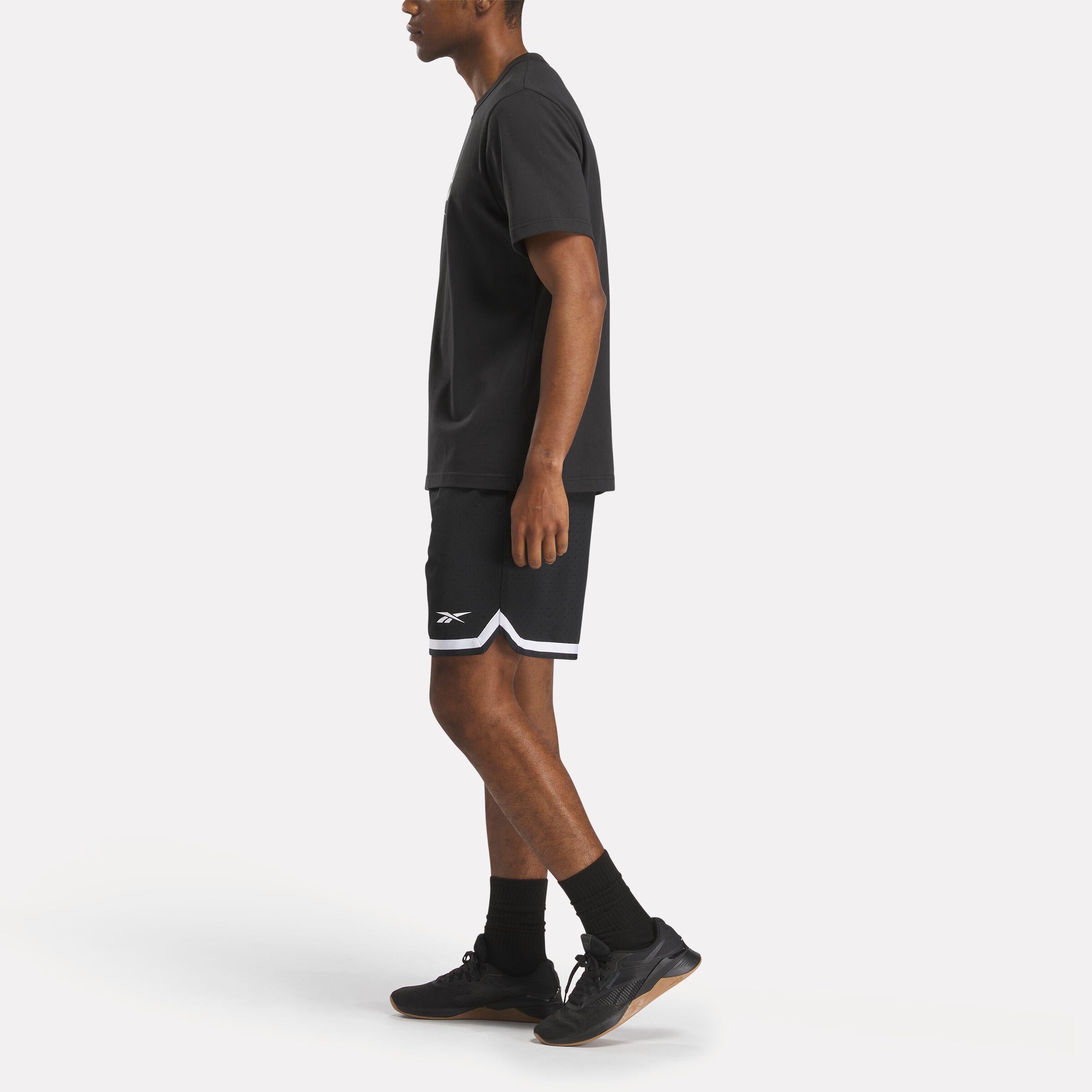 Reebok Apparel  Men's Reebok Basketball Transition Short Reebok Training App Men Black Reg