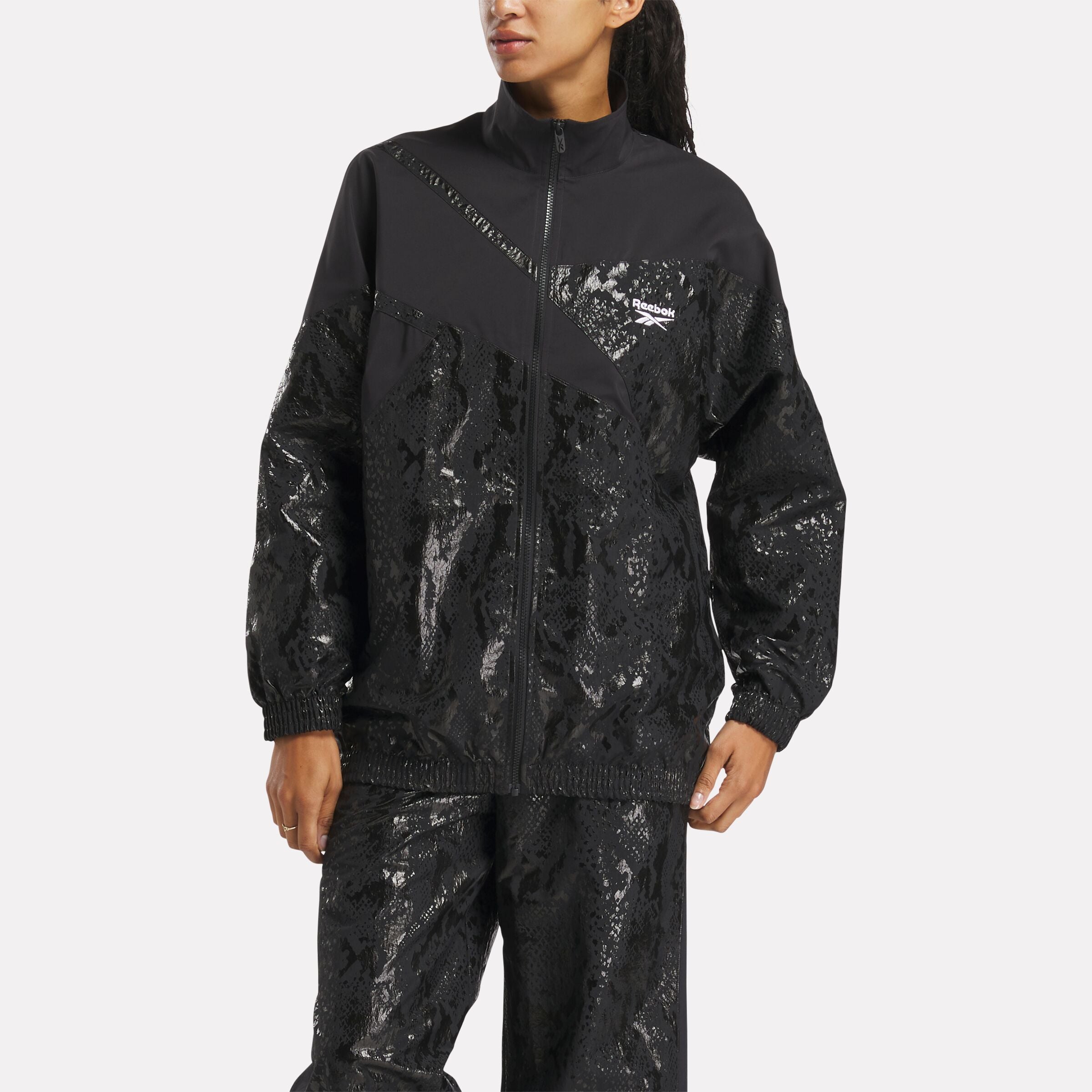 Reebok Women's Bball Off Court Warm Up Jacket  In Black REG