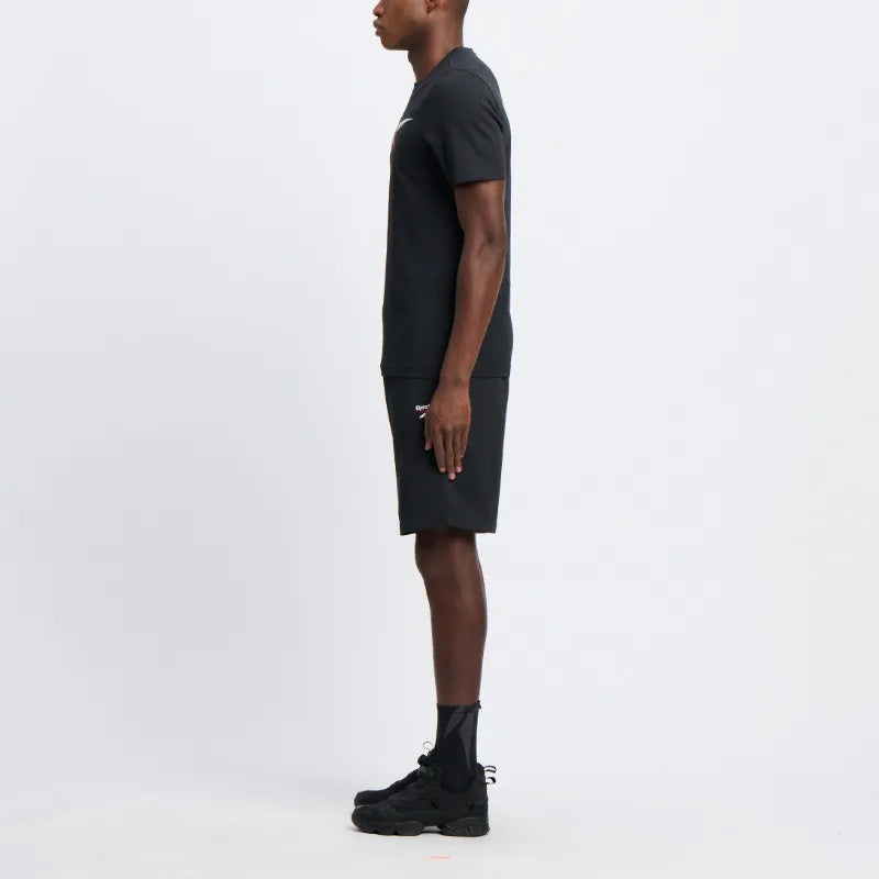 Reebok Men's Reebok Identity Small Logo Ft Short  In Black/White REG