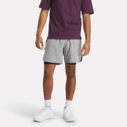 Reebok Apparel  Men's Running 2 In 1 Short Reebok Running App Men Grey Reg