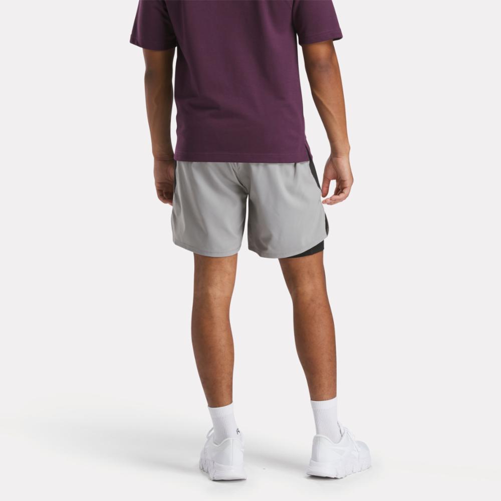 Reebok Apparel  Men's Running 2 In 1 Short Reebok Running App Men Grey Reg