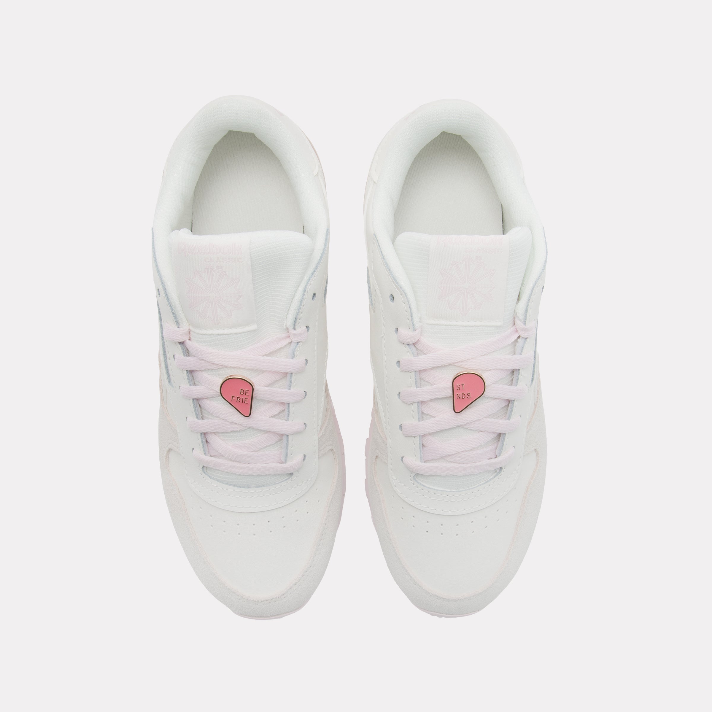 Reebok Girl's' Classic Leather Junior  M In Chalk/Frostedberry